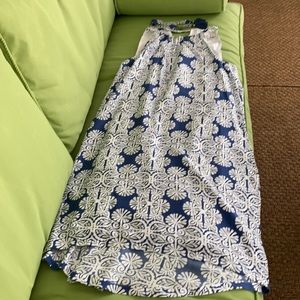 Summer vineyard vine blue and white dress